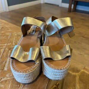 Steve Madden Metallic Gold Espadrille Sandals